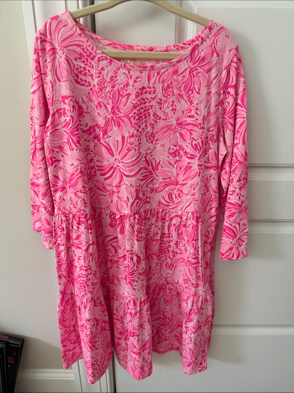 Lilly Pulitzer Pink Floral Long Sleeve Girls' Dress